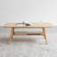 Table basse rectangulaire en bois de chêne massif avec étagère de rangement - 40 po