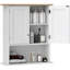 Armoire de salle de bain murale moderne avec 2 portes, tablette réglable, au-dessus de la toilette