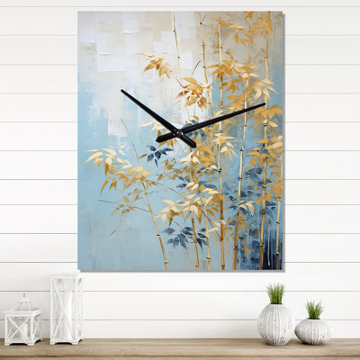 Gold Bamboo Dance III - Bamboo Wall Clock