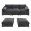 Canapé modulaire 86,5 po en forme de U avec poches de rangement et 2 repose-pieds mobiles, canapé en nuage de chenille 5 places-205142935