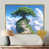 Toile avec cadre flottant or