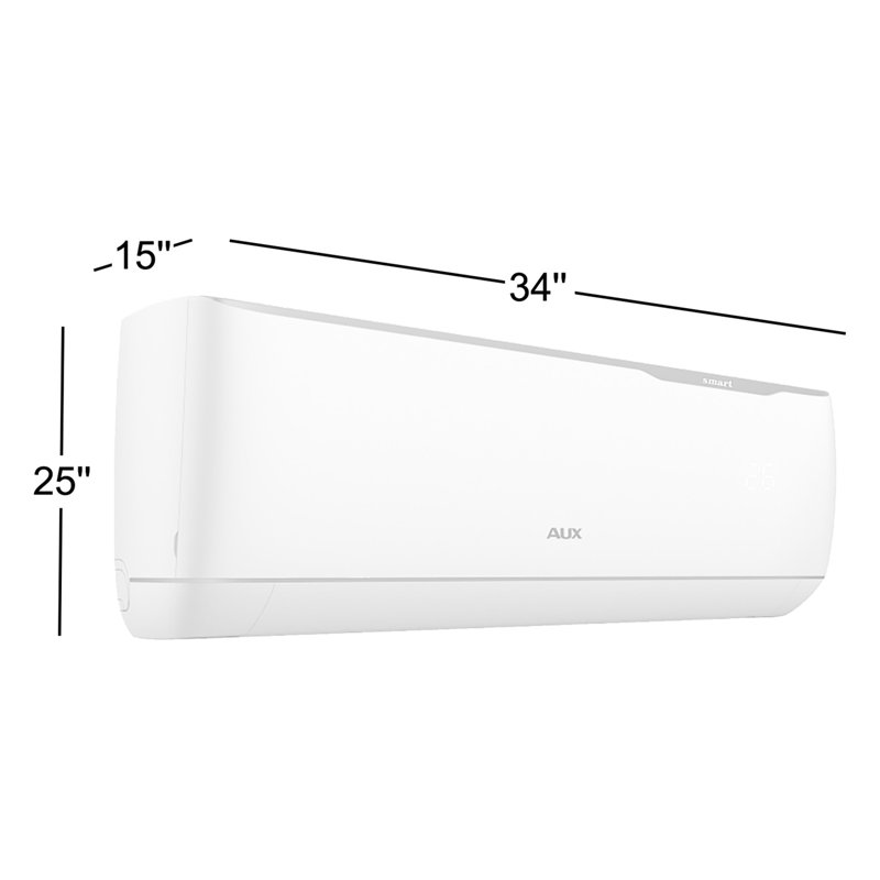 AUX 12000 BTU Wi-Fi Connected Ductless Mini Split Air Conditioner for 500 Square Feet with Heater and Remote Included