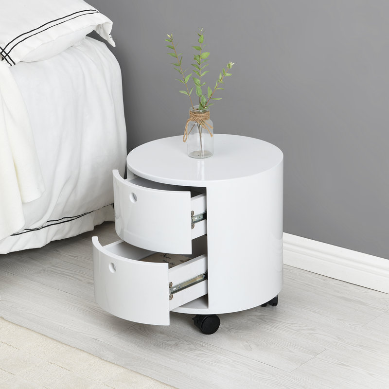 Brackney 40cm W Manufactured Wood Bedside Table, White