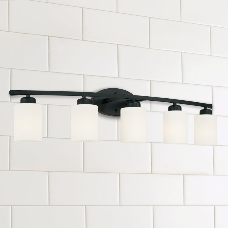 Éclairage pour meuble-lavabo à intensité variable Dixon, Noir mat, 5
