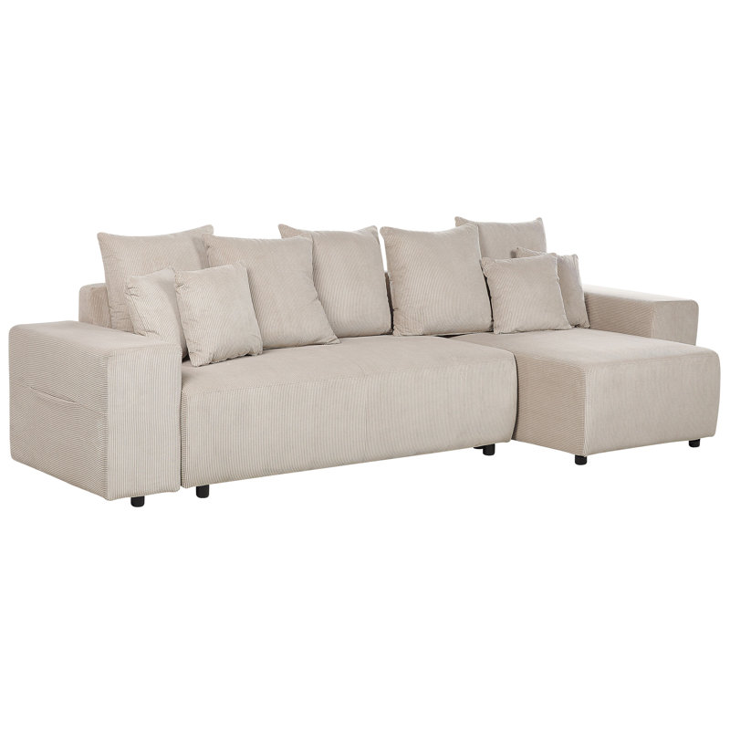 Alyxs Corduroy Sofa Bed, Right Hand Facing, Beige