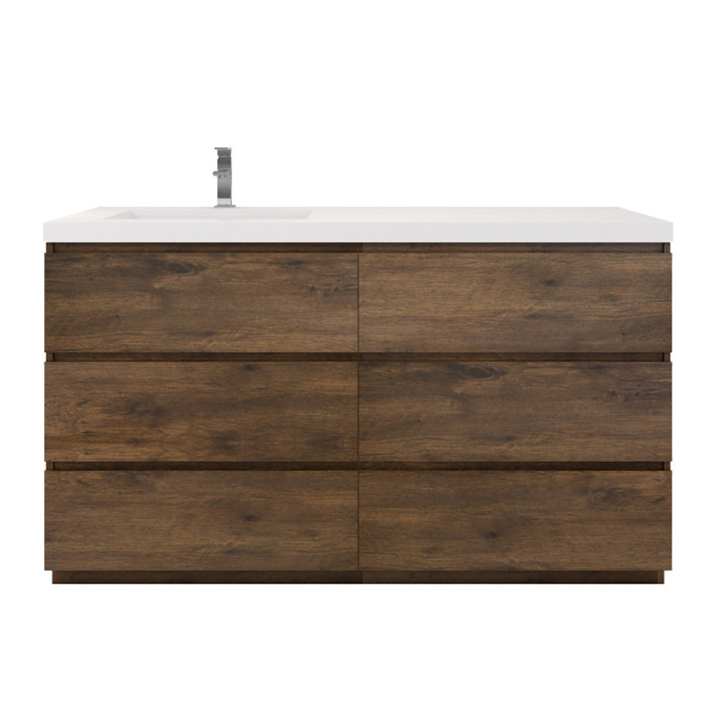 Ensemble de meuble-lavabo simple 60 po Hardy, Bois de rose