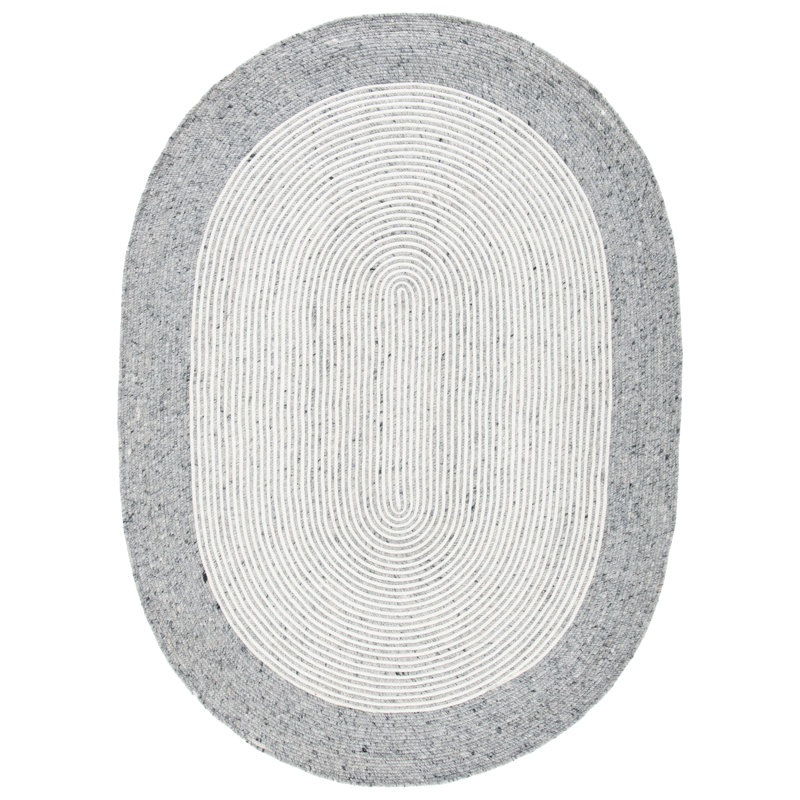 Tapis 60% laine, 40% coton tissé à la main Marcus, Ovale 8 pi x 10 pi