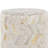 Leather Ottoman In Gold Metal And Ivory Leather With Gold Splatter