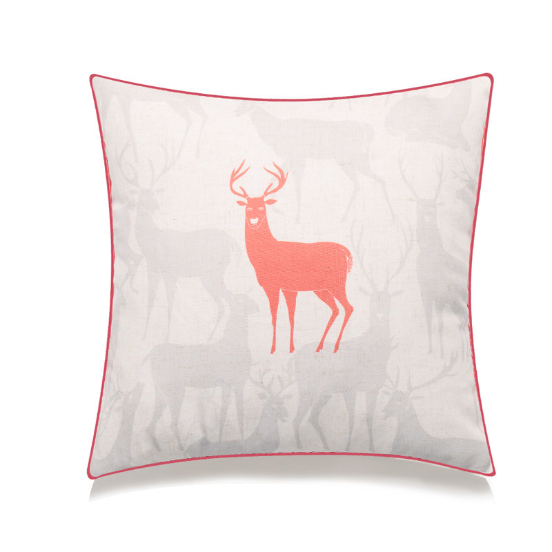 Animal Print Cotton Blend Throw Pillow, Hot Pink
