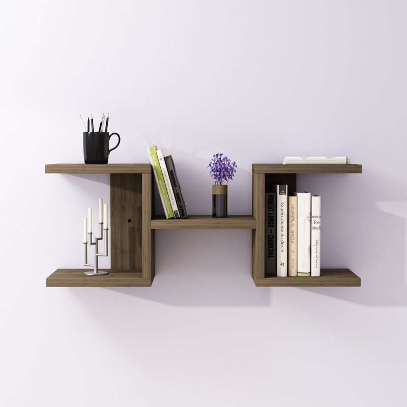 Emmersen 5 Piece Floating Shelf, Walnut