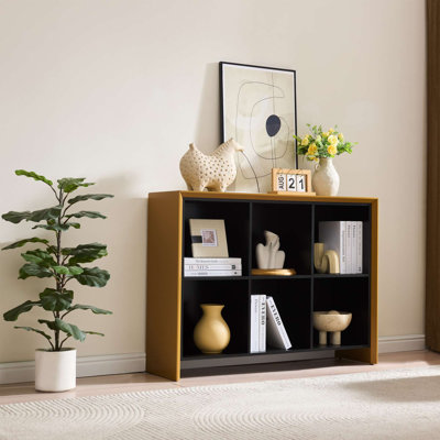 6-Shelf Bookcase – Wood Storage Organizer, Contemporary Rectangular Design for Living Room, Bedroom, or Home Office