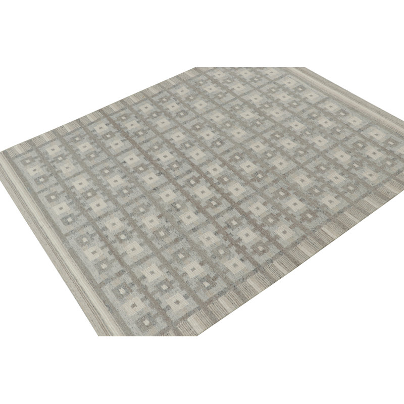 Scandinavian Wool Geometric Area Rug, Rectangle 12' x 15'