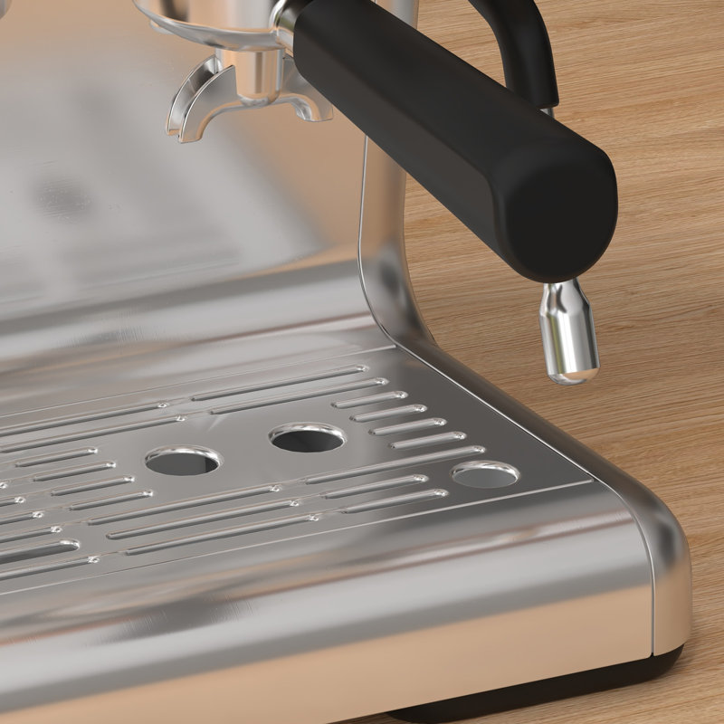 Coffee Machine with Integrated Grinder & Auto Milk Frother, 20 Bar Coffee Maker with PID Temp Control, Weight Dosing, Steam Wand, Removable Tank for Lattes & Cappuccinos, Sliver