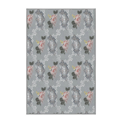 Tapis floral gris Iram