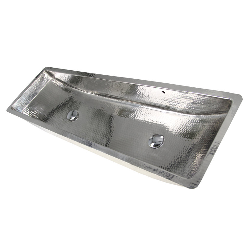 Stainless Steel Double Trough Undermount Bathroom Sink