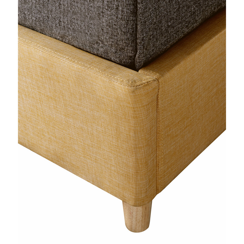 Lit plateforme tapissier Goolby, Jaune