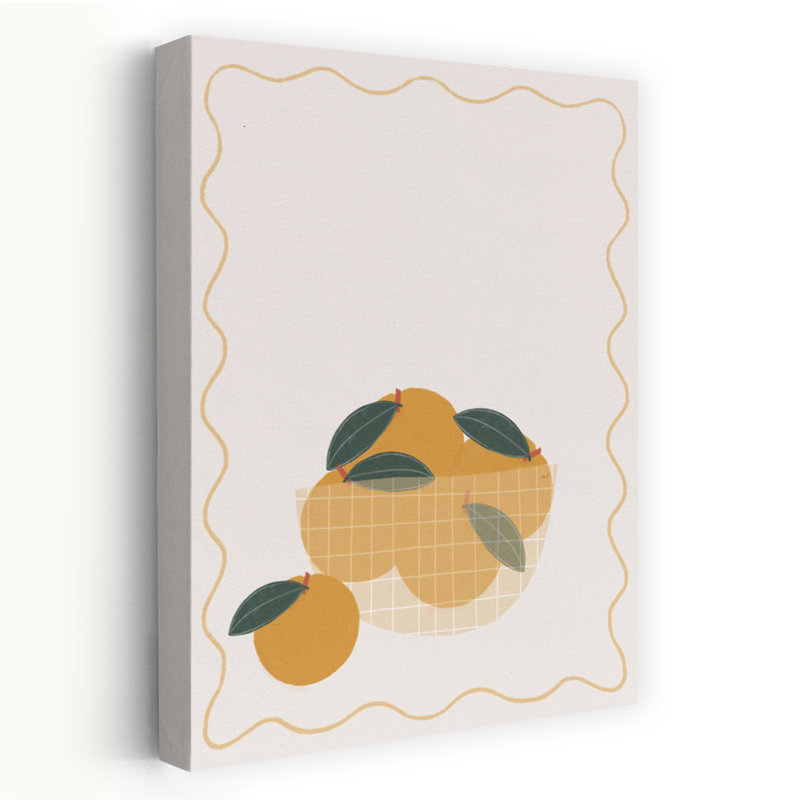 «Warm Citrus Bowl», art moderne de paysage abstrait de fruits biologiques, H 60 po x l 40 po