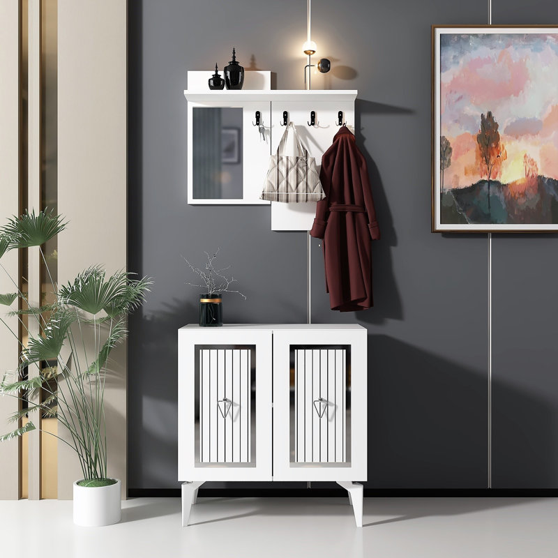 Hall Stand, Sliver/White