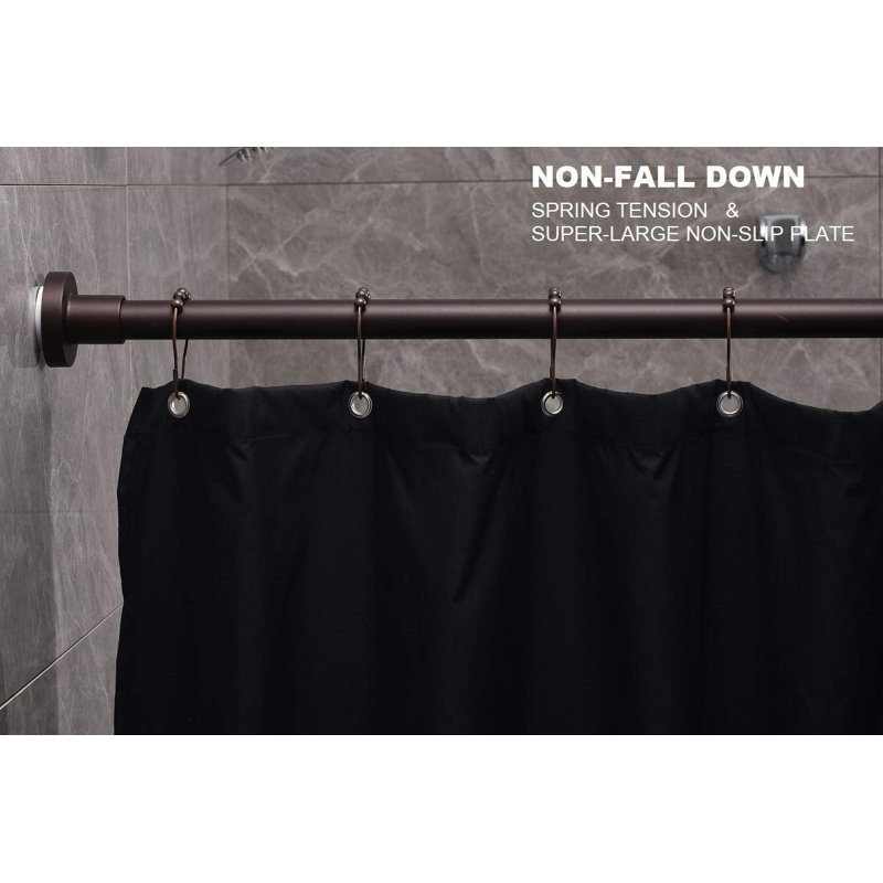 Matte Bronze Stainless Steel Tension Shower Curtain Rod 43-73 in.