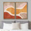 Mid-Century, Mid-Century, pastel, orange, rose, brun, vagues, formes abstraites, chic moderne sur toile-92285618-92285616
