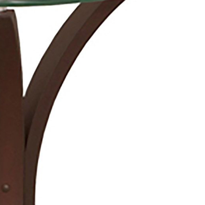 Castillo Glass Side Table, Curved Base