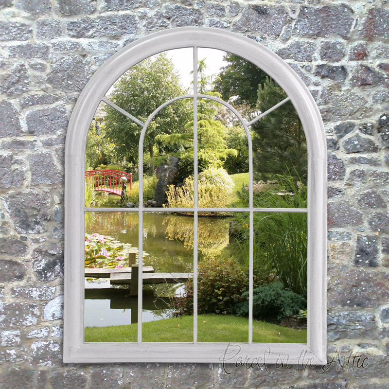 Carothers Metal Flat Wall Mirror, White
