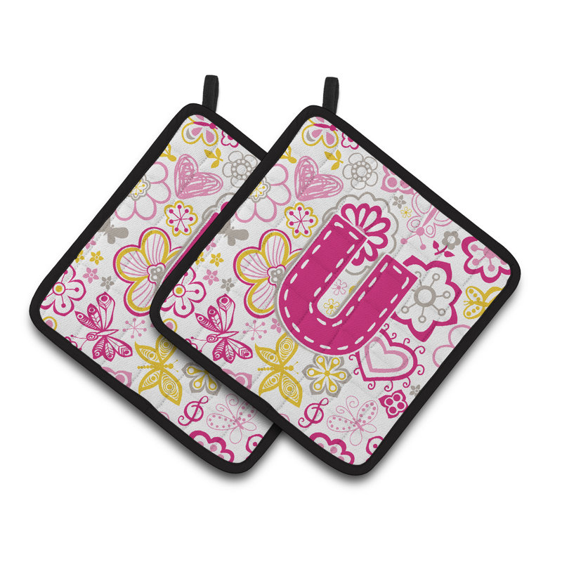 Caroline's Treasures Flower Floral Polyester Potholder, U, Pink