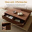 Modern Walnut Coffee Table With 4 Storage Drawers