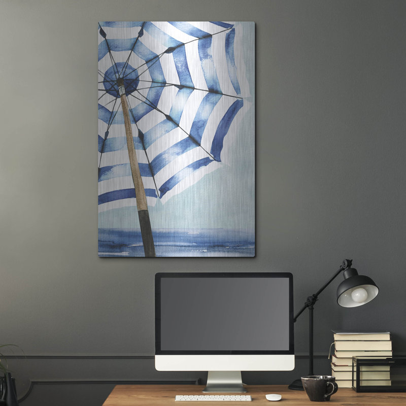 Beachcrest Home ™ «Surf and Sun 1» par Mercedes Lopez, art mural en métal Charro, H 36 po x l 24 po