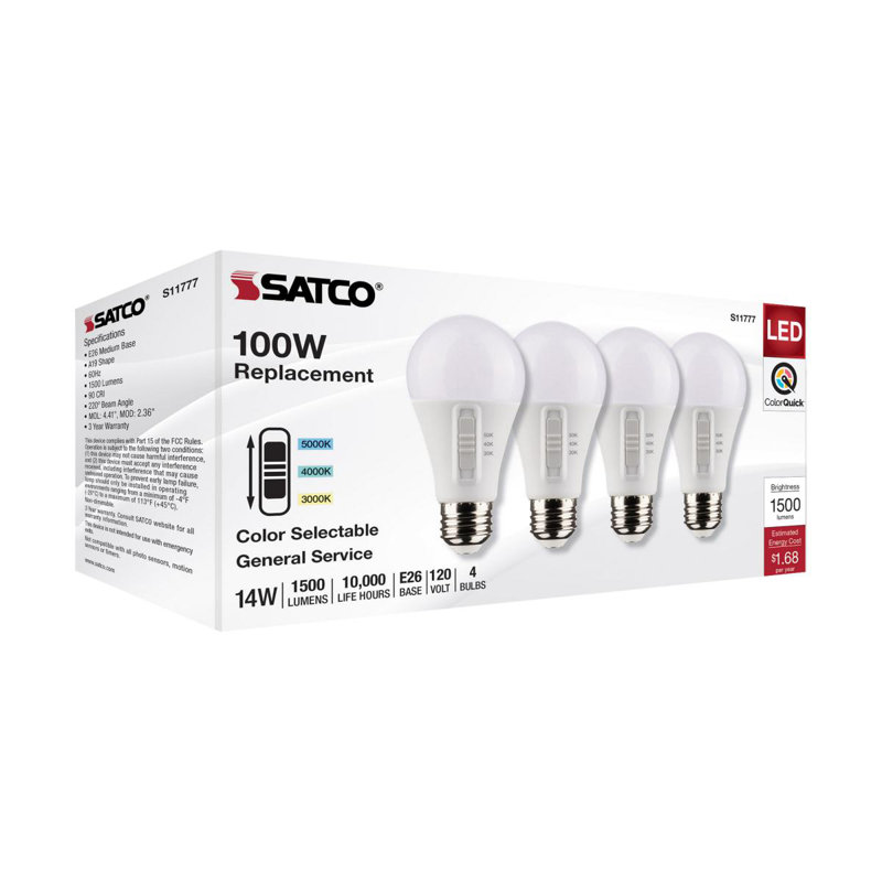 14 Watt White LED Bulb, 100 Watt Equivalent 