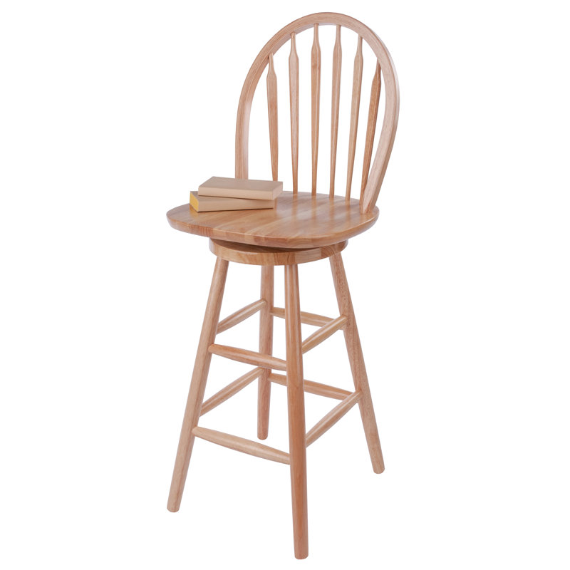 Tabouret de bar et de comptoir pivotant Frieder, Naturel, Tabouret de comptoir (assise de 24 po de hauteur)