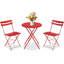 Ensemble bistro de patio pliant 3 pièces - Ensemble de table et chaises d'extérieur sans assemblage, 2 pièces, structure en métal pour balcon, cour, jardin, conception peu encombrante-990991508