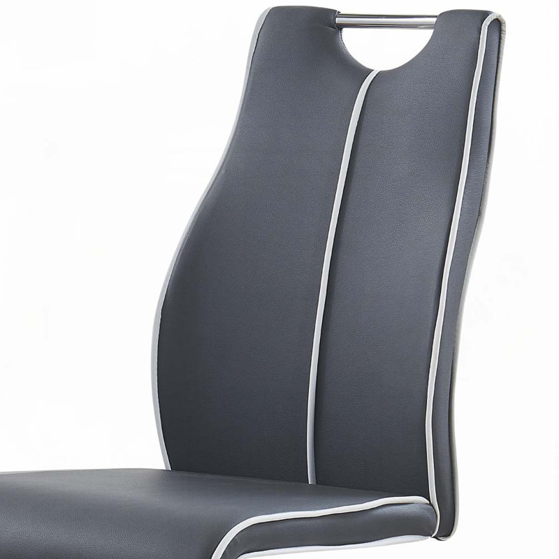 Faux Leather Dining Chair, Gray