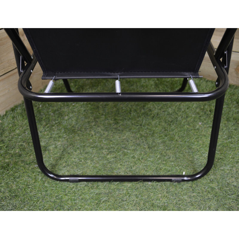 Black Folding Canvas Camping / Festival / Outdoor Chairs With Plastic Arm Rests, 4
