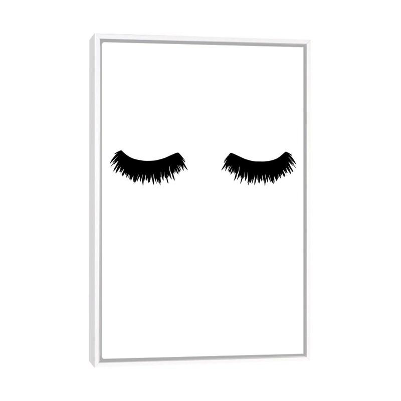 Lash Bold - impression d'art graphique, Pas de tapis, H 60 po x l 40po x P 1,5 po, Toile blanche encadrée