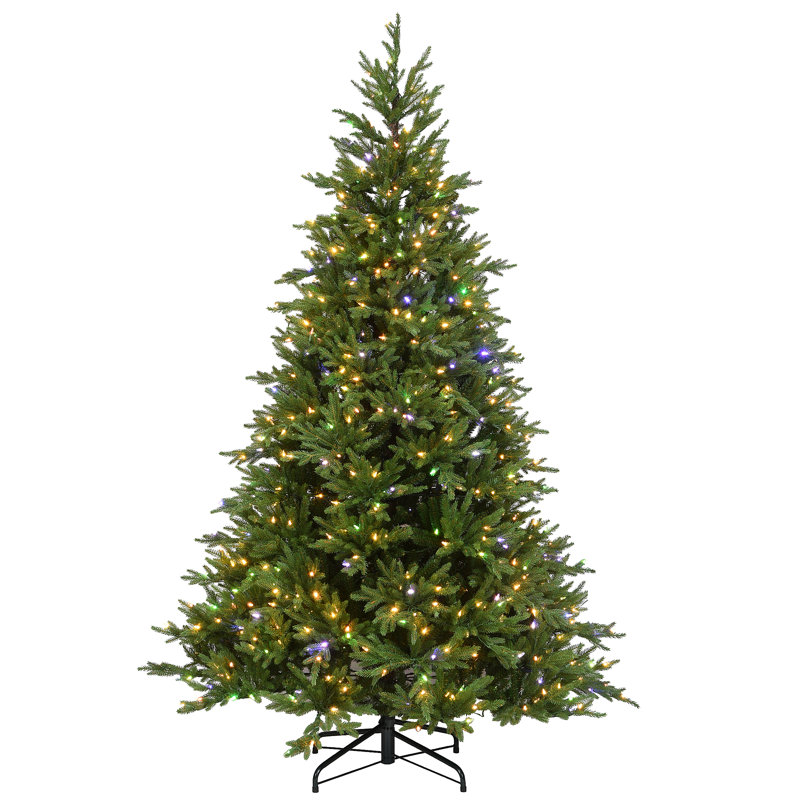 7.5' H Lighted Artificial Spruce Christmas Tree