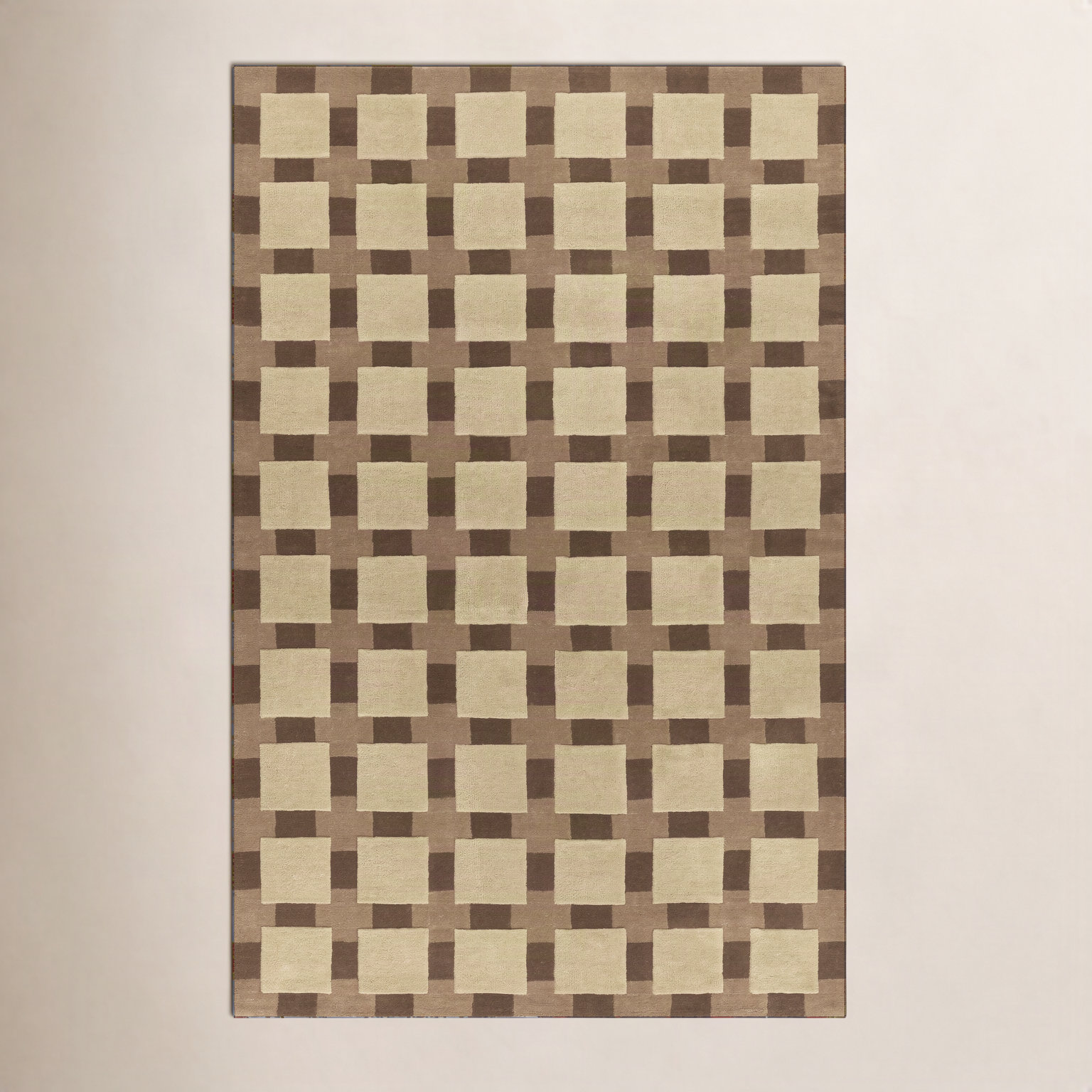 Hand-Tufted Geometric Rug, Beige, Rectangle 9' x 12'