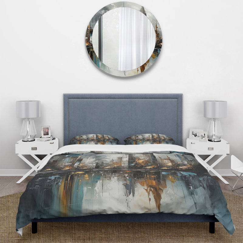 Ensemble de housse de couette en microfibre / polyester Abstract City Skyline4 Bedding