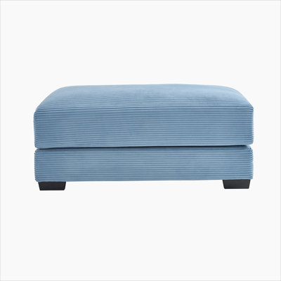 28 repose-pieds en velours côtelé - bleu