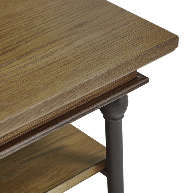 Table basse avec rangement et tablette Kyler, Brun