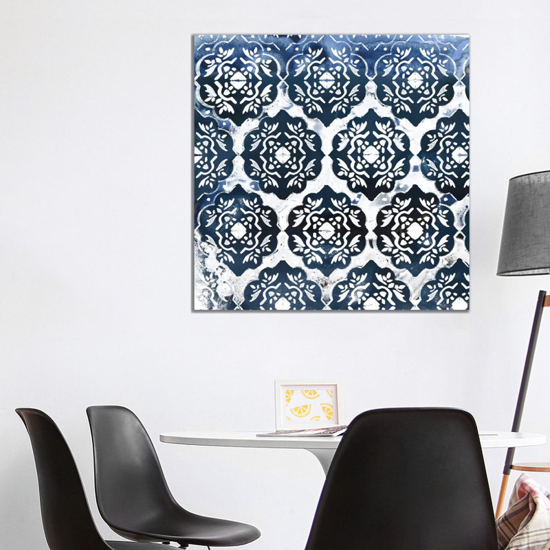 Indigo Impression II by June Erica Vess - Wrapped Canvas Painting, 93.98 cm H x 93.98 cm W x 3.175 cm D