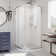 Prime 36" W x 36" D x 76.75" H Semi Frameless Round Sliding Shower Enclosure with Base Included