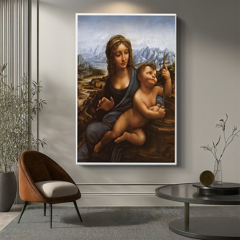 Madonna of the Yarnwinder (2) -Galerie sur toile tendue par Leonardo Da Vinci, 40 po x 60 po
