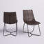 Chaises d'appoint en cuir reconstitué Hoxie Live Edge, brun foncé