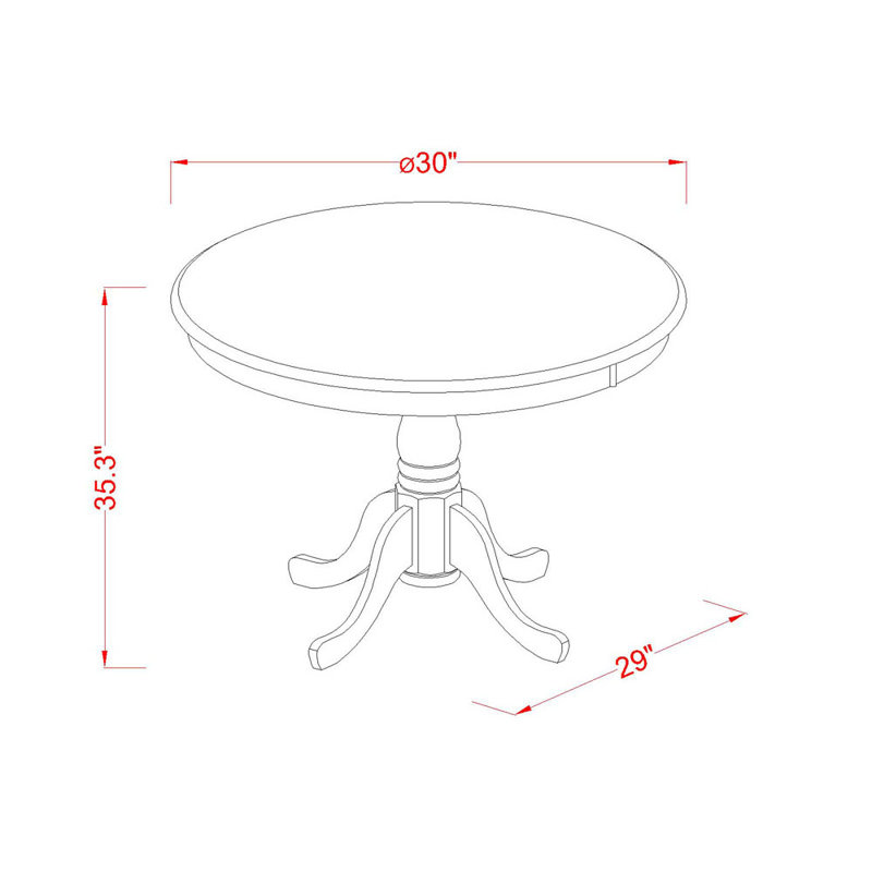 Eden Bar Height Counter Table - a Round Dinner Table Top with Pedestal Base, Mahogany, Mahogany, 30" L x 30" W