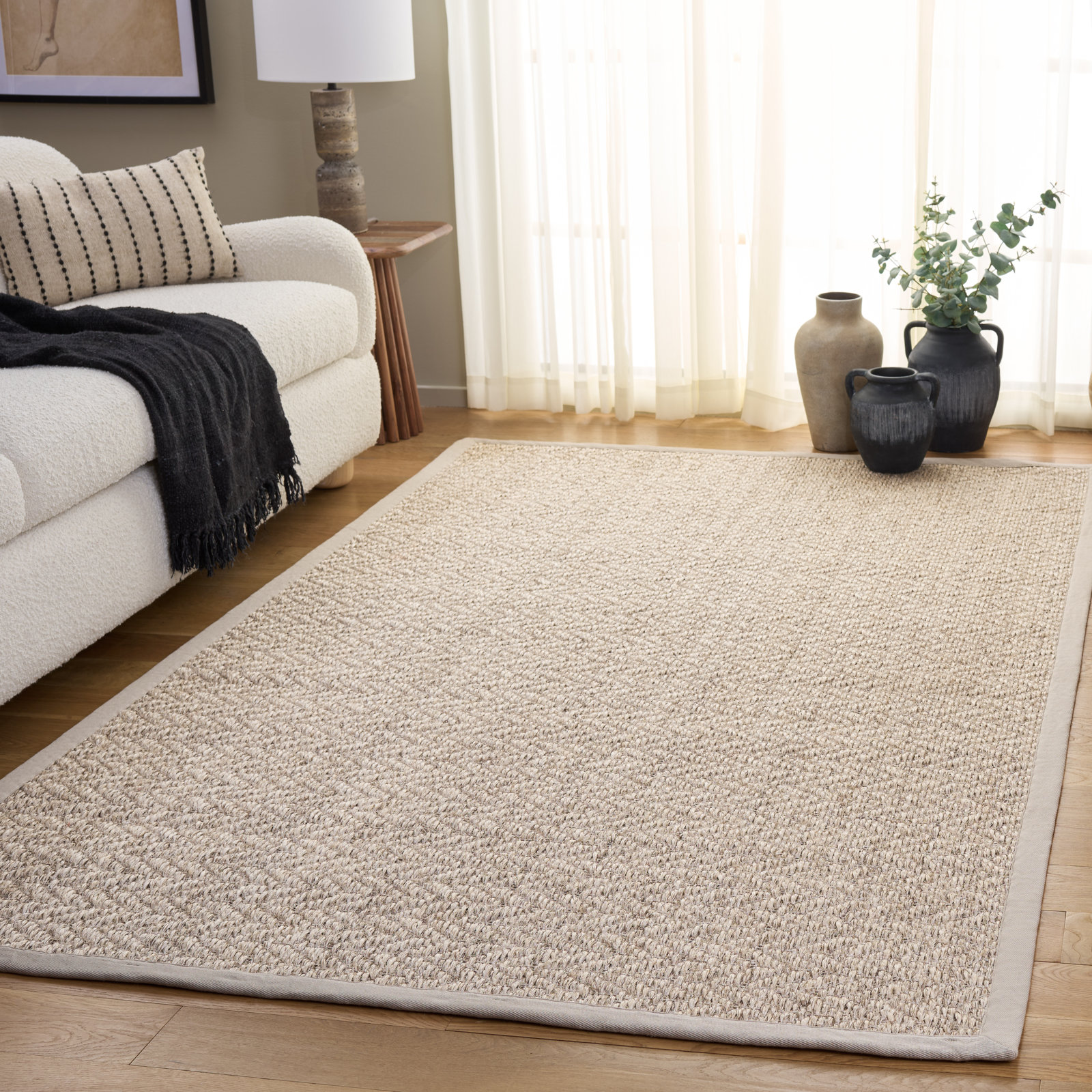 Jacquard Weave Jute Rug, Rectangle 6' x 9'