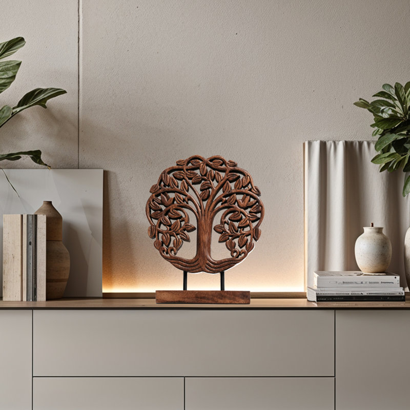 Trezevant Tree of Life Handmade Sculpture Symbol of Strength and Unity Wooden Sculpture for Home and Christmas Decor