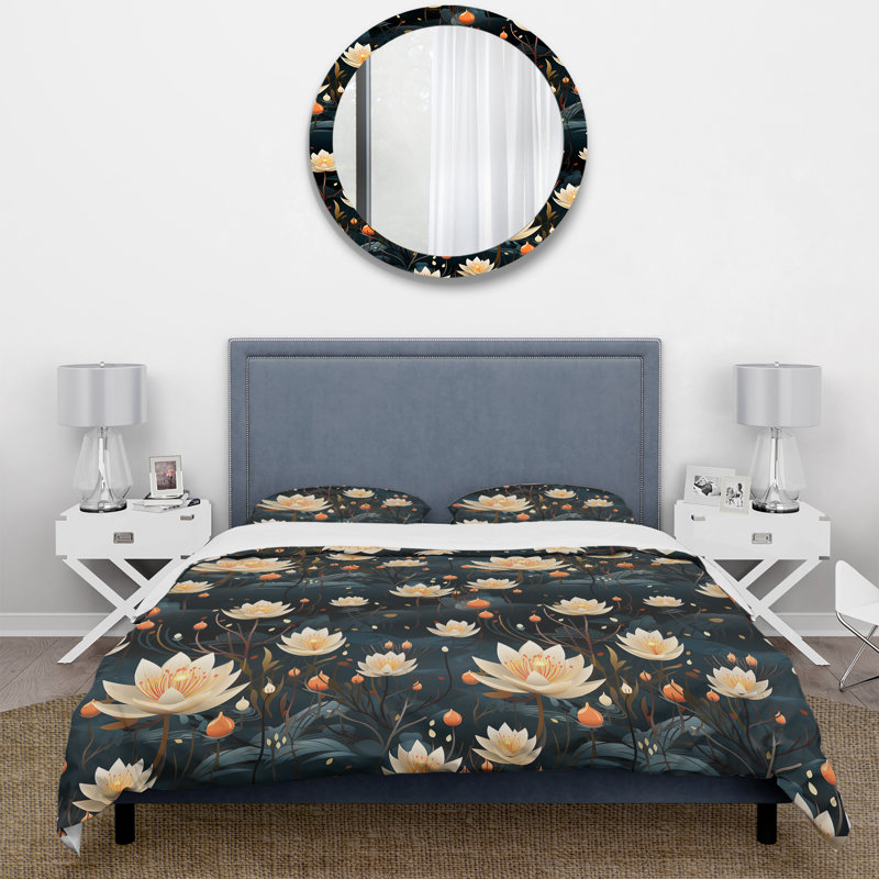 Ensemble de housse de couette beige et zen, Housse de couette simple + 1 taie décorative stan