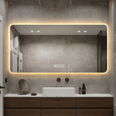 Miroir de salle de bain 48 po x 24 po à DEL (miroir inclus seulement)