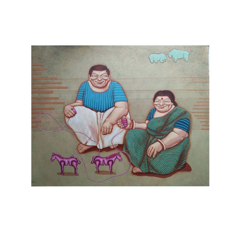 Qui se soucie du marché | Acrylique sur toile | Apuri Karati